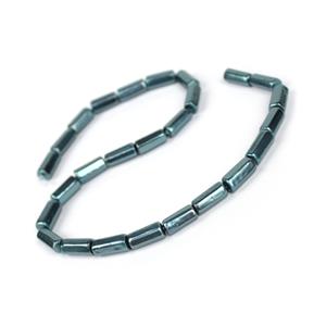 Teal Faceted Tube Shell Pearls Approx 14X7mm, 38cm Strand