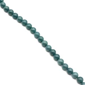 85cts Type A Olmec Blue Jadeite Plain Rounds Approx 8mm, 19cm Strand