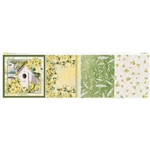 Debbi Moore Designs Square Cushion Spring Birdbox Yellow Fabric Panel (140 x 44cm)