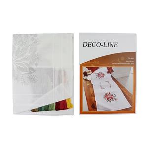 Beijer. Cross Stitch Tablecloth Kit. 40x100cm. Christmas Poinsettia