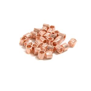 Rose Gold Plated 925 Sterling Silver Twisted Crimp Beads - Approx 2x2mm (30 pcs)