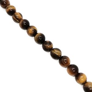 190cts Yellow Tiger Eye Plain Rounds, Approx. 8mm 38cm strand