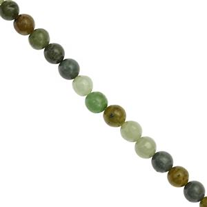 250cts Nephrite Jade Smooth Round Approx 3 to 6mm, 100cm Strand