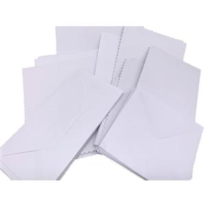 Assorted Card-mania Multi Pack 50 cards and 50 envelopes   250gsm  White