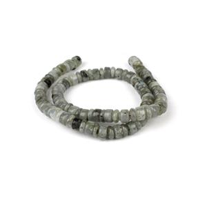 210 cts Labradorite Drums Approx 5x8mm & Rondelles Approx 3x8mm, 2mm holes, 38cm Strand