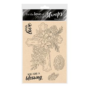 For the Love of Stamps - Floral Blessings, A6 stamp set.  Contains 5 stamps.