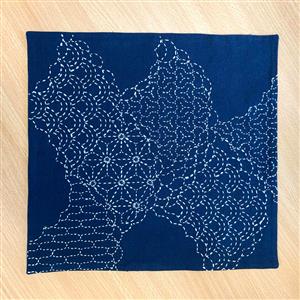 Sashiko Cumulus Cloud Fabric Panel 30x30cm (12 x 12