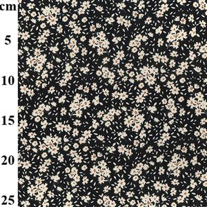 Black Floral Cotton Fabric 0.5m