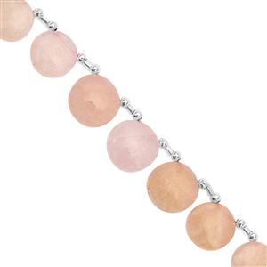 95cts Morganite Smooth Coin Approx 9 to 14mm, 22cm Strand With Spacers