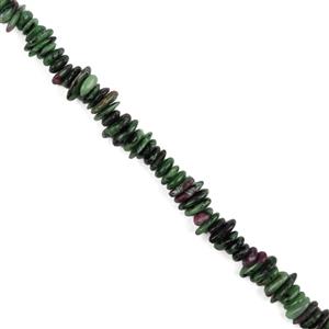 390cts Ruby Zoisite Centre Drilled Slices Approx 7x8- 9x15mm, 38cm Strand