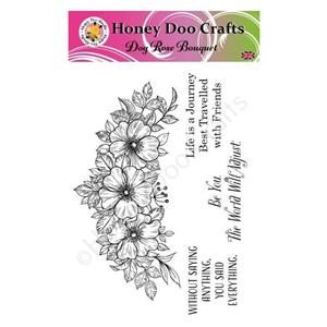 Honey Doo Crafts Dog Rose Bouquet A5 Stamp Set