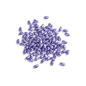 Czech MobyDuo Metallic Violet Beads, Approx 3x8mm (100pcs)