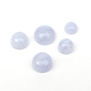 17cts Blue Lace Agate Round Cabochons Approx 7 to 11mm (Set Of 5)