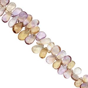 100cts Ametrine Faceted Pear Approx 7x5 to 14x7mm, 20cm Strand