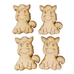 Farmyard Collection Honey Horse MDF Character x 4