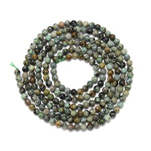 150cts African Jasper Plain Rounds Approx 5mm, 1 metre Strand