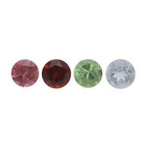 0.10cts Multi Gemstones (N) Brilliant Round Approx 2mm, (Pack of 4) 