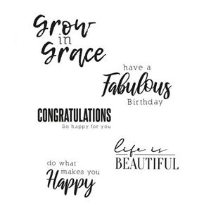 Clear Stamps 5PK Sunnyside Sentiments #4 by Pete Hughes