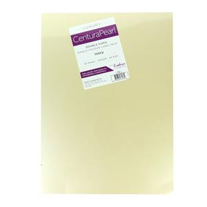 Crafters Companion Centura Pearl Ivory Luxury Double Sided A3 Card Pack - 20 sheets