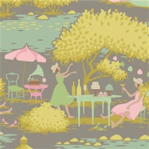 Tilda Sunday Brunch Collection Sunday Brunch Grey Fabric 0.5m