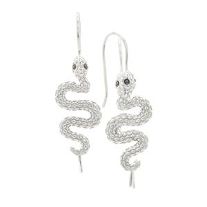 925 Sterling Silver Serpent Earrings with End Loop Approx 28mm