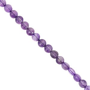 20cts Amethyst Faceted Coin Approx 4mm, 30cm Strand