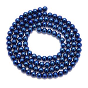 850cts Blue Coated Haematite Plain Rounds Approx 8mm, 1m Strand