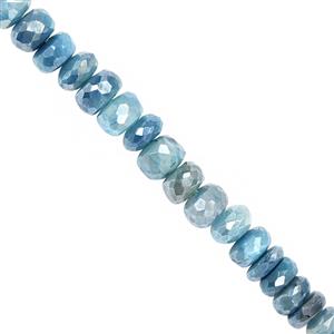 80cts Blue Coated Moonstone Faceted Roundelles Approx 5x2 to 8x5mm, 19cm Strand