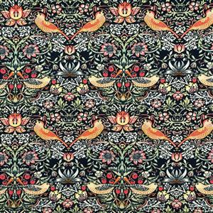 William Morris Strawberry Thief Ebony Fabric 0.5m