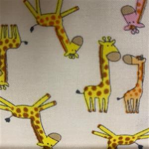 Giraffes On White Fabric 0.5m - exclusive