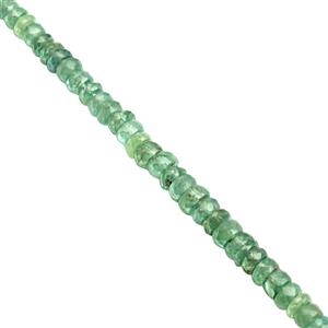 50cts Mint Kyanite Graduated Faceted Rondelles Appprox 2x1 to 5.5x2.5mm, 20cm Strand