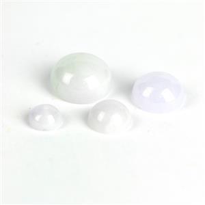 15cts Type A Lavender Jadeite Round Cabochon Approx 12mm,10mm,8mm & 6mm, 4pcs