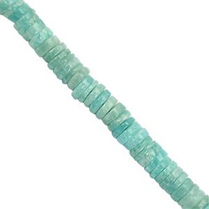 65cts Amazonite Smooth Wheels Approx 5 to 6mm, 20cm Strand