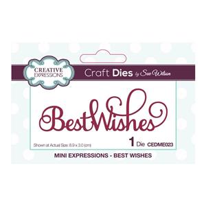 Creative Expressions Sue Wilson Mini Expressions Best Wishes Craft Die