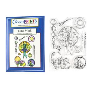 A6 Stamp Set - Luna Moth includes 9 stamps