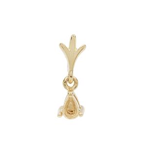 Gold Plated 925 Sterling Silver Pear Pendant Mount (To fit 5x3mm gemstone)- 1pcs
