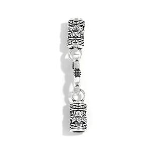 925 Sterling Silver Oxidised Ornate Kumihimo End Caps, ID Approx 4mm