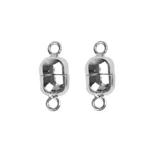  925 Sterling Silver Plain Magnetic Clasp, 6mm, 2 Pcs 