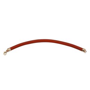 Orange 7mm Leather Cord Bracelet with Rose Gold Flash Base Metal Cord Ends 7.5nch