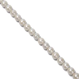 White Freshwater Cultured Faceted Pearls, Approx. 10-11mm, 38cm Strand