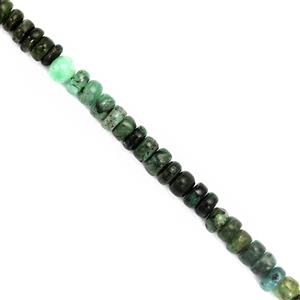 55cts Emerald Plain Rondelles Approx 3x1 to 4x2mm, 35cm Strand