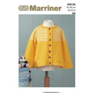 Marriner Striped Yoke Cardigan Knitting Pattern
