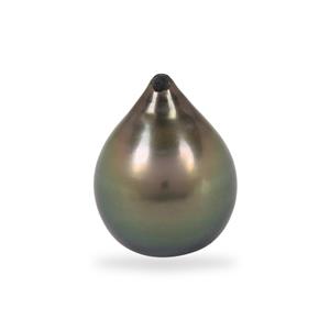 Tahitian Cultuerd Pearl Half-Drilled Drop, Approx 9x10mm (Pack of 1)