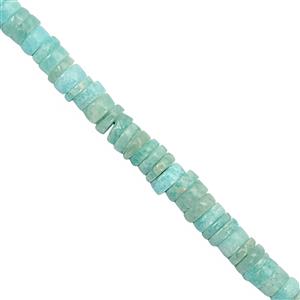 45cts Amazonite Smooth Wheels Approx 3 to 6mm, 20cm Strand