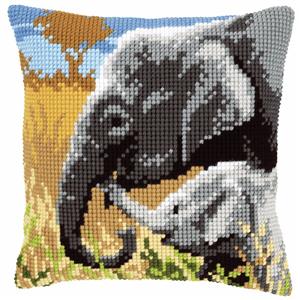 Elephants Needlepoint Cushion Kit