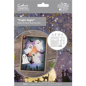 Designer Collection All Hallows Eve Stencil and Stamp Set - Fright Night - 12PC