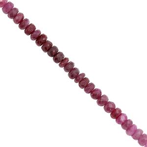32cts Ruby Shaded Faceted Rondelle Approx 3x1.5 to 4x3mm, 20cm Strand