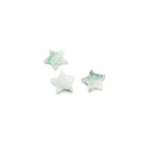 Type A 15cts Multicolour Jadeite Star Beads Approx 18mm, 3pcs