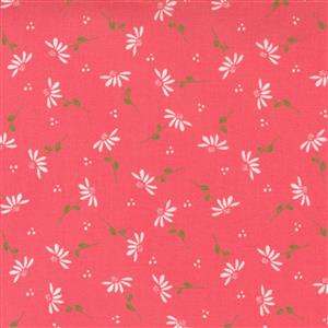 Moda Sincerely Yours Dainty Floral Daisy on Flamingo Fabric 0.5m