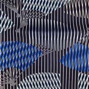 Hanare Blue Fans Fabric 0.5m
